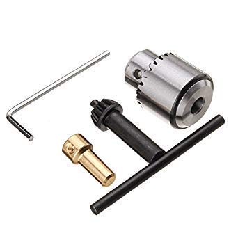 Generic Micro Motor Drill Chuck Clamp with Key and 1/8 Inch Shaft Connecting Rod