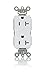 Leviton 20 Amp, 125 Volt, Tamper Resistant, Decora Plus Duplex Receptacle, Straight Blade, Commercial Grade, Self Grounding, TDR20-W, White