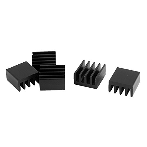 5 x Black 8.8mmx8.8mmx5mm Square Aluminium Heatsink Cooling Cooler Fin