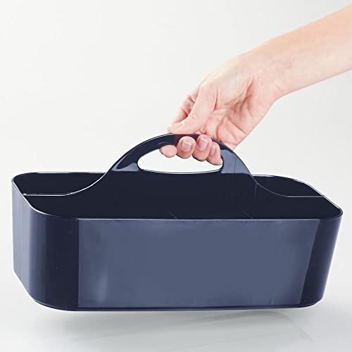 mDesign Plastic Divided Shower Organizer Basket Caddy Tote with Handle
