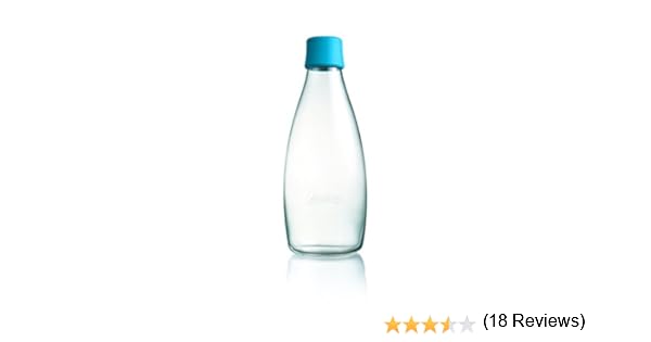 Retap ApS 0.8 Litre Large Borosilicate Glass Water Bottle, Light ...