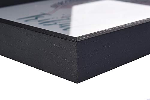 Metrekey 11x14 Picture Frame Woodgrain Beveled Edge 14x11 Photo Frames 2 Pack Wall Mounting Decor Plexiglass Cover Black