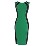 Zeagoo Women's Optical Illusion Color Patch Bodycon Cocktail Party Pencil Dress