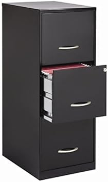 Amazon Com Bowery Hill 3 Drawer Letter File Cabinet In Black Office Products