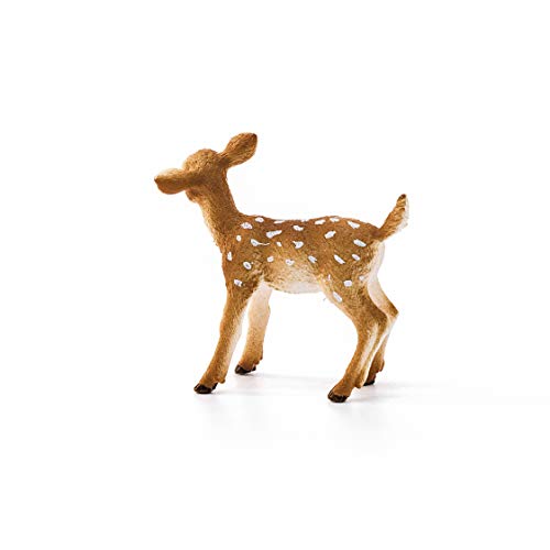 schleich 14820 Weißwedelkalb, ab 3 Jahren, WILD LIFE - Spielfigur, 2 x 5 x 5 cm, Braun mit Weißem Bauch – Bild 6