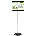 HUAZI Floor Standing Sign Holder Pedestal Sign Stand for 11 x 17 inches Graphics, Rounded Corner Frame & Pole Height Adjustable - Color Black