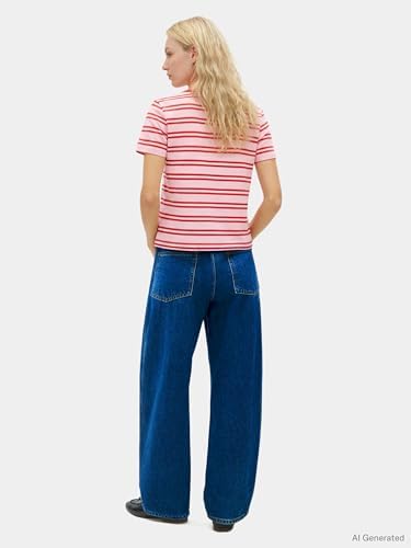 Women's Th Script Reg C-Nk Ss Tee Ww0Ww47809, Pink, XS