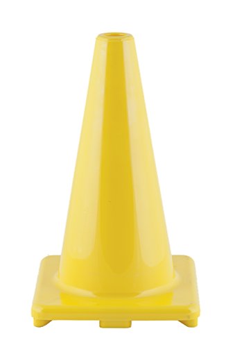 Champion Sports Hi Visibility Flexible Vinyl Cone, Bright Yellow, 18-Inch