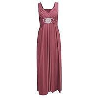 New Ladies Womens Long Evening Maxi Dress Buckle Party Dress Plus Size