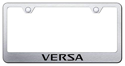 Au-tomotive Gold Nissan Versa Laser Etched Brushed Stainless Steel License Plate Frame (Certified Refurbished)