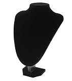 Jewelry Display Stand - Black Velvet Necklace Display Bust Holder 4.5 x 9 x 7 inches