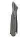 Womens Sexy High Front Split Long Sleeve Crewneck Clubwear Cocktail Maxi Dress Gray M