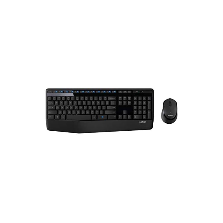 Logitech MK345 Wireless Combo Full-Sized Keyboard with Palm Rest and Comfortable Right-Handed Mouse, 2.4 GHz Wireless…