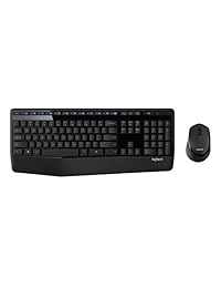 Logitech K330 Combo de teclado y mouse inalámbrico para computadora de escritorio   Teclado y mouse de entretenimiento, conexión inalámbrica encriptada de 2.4GHz, batería de larga duración Combo MK320, Negro   Azul