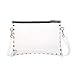 Yocatech Clear Crossbody Envelope Purse NFL Stadium Approved Transparent Zipper Closure Rivet Purse (Black)
