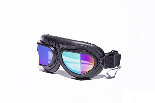 CRG Sports Vintage Aviator Pilot Style Motorcycle Cruiser Scooter Goggle T08 T08BRB Multi-color lens - //coolthings.us