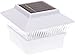 GreenLighting Standard #2 4x4 Solar Post Cap Lights - 4x4 Post Caps for Vinyl PVC Fence Solar Post Lights Outdoor Waterproof - Solar Deck Post Lights (White, 2 Pack)