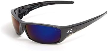 Edge Eyewear TSRAP218 Reclus Safety Glasses, Black with Polarized Aqua Precision Blue Mirror Lens (12 Pack)