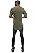 JC DISTRO Mens Hipster Hip Hop Cotton Elong Round Scallop Tshirt Military Green Medium
