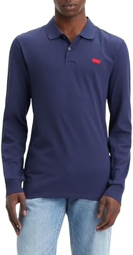 Long-Sleeve Slim Housemark Polo Chemise Homme, Naval Academy, M