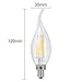 LUMINOSUM Dimmable LED Candelabra Bulb 4W, 40W Equivalent, Classic Edison Style C35T Flame Tip, E12 Base, Soft White 2700K, 5-Pack