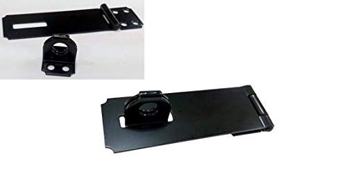 QCAA HASP and Fixed Staple, 3-1/2", Steel, Black, 2 Pack, Made in Taiwan