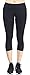Neonysweets Women's Capri Workout Leggings with Pocket Running Yoga Pants Black M