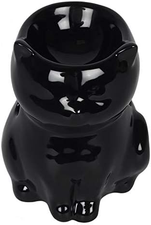 Small Black Ceramic Cat Shaped Oil Burner 9x12x8.5cm - Image 5