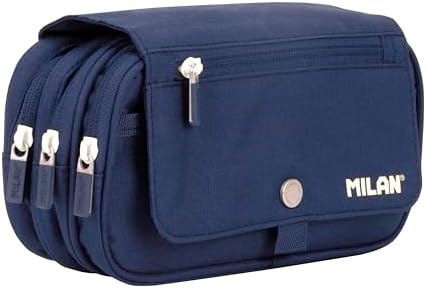 ® Estuche portatodo 4 cremalleras con solapa 1918, azul