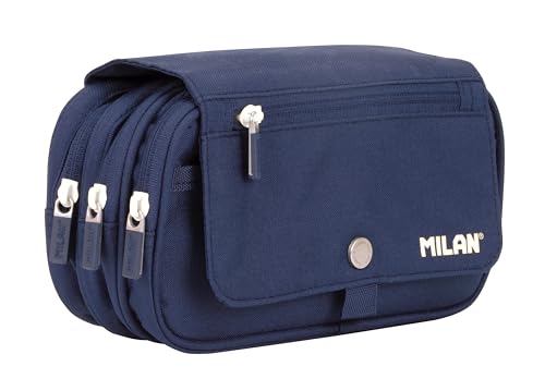 ® Estuche portatodo 4 cremalleras con solapa 1918, azul