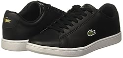 Lacoste Womens Hydez Leather, Black/Gold, 8