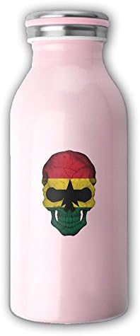 Ghana Flag Skull Insulated Vacuum Milk Bottle Stainless Steel Thermos 12 Oz