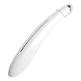 F01 Eye Massager Sonic Anti-aging Heated Wrinkle Pen for Puffiness, Dark Circles, Battery Powered - White&Silver