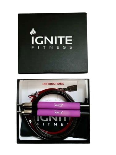 Ignite Fitness Premium Speed Skipping Jump Rope - Professional Exercise Gym (Purple)