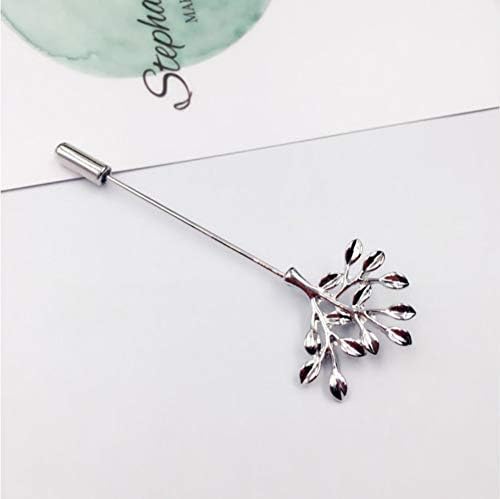 New Retro Leaf Brooches Fashion Plant Stick Brooch for Women Men Scarf Hijab Collar Pin Breastpin Badge Jewerly