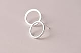 14mm round circle 925 sterling silver stud earring for women