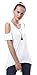 Urban CoCo Women's Vogue Shoulder Off Wide Hem Design Top Shirt - Large - White