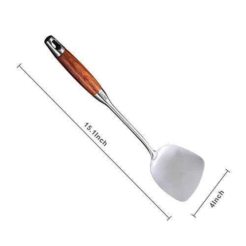 Chinese Wok Spatula, 304 Stainless Steel Spatula with Heat Resistant