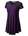 URBANCLEO Womens Round Neck Elong Tunic Top Mini T-Shirt Dress Plum 2XLARGE