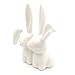 OYLZ Ceramic Rabbit Bunny Jewelry Ring Holder,Engagement Ring and Wedding Ring Holder Stand Display
