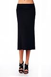 82 Days Women'S Rayon Span Mid-Calf Maxi Skirt - Solid
