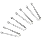 SOLEADER Mini Tongs, Serving Utensils For Catering, Kitchen Tongs, Food-Grade Premium 304 Stainless Steel Tongs, Heavy Duty (Stainless Steel, 4.5