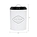 Amici Pet, , Buster All Natural Dog Food Large Metal Storage Bin, White