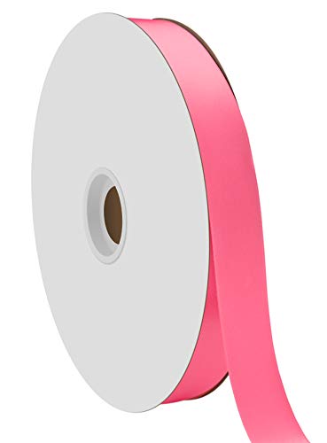 Offray Berwick 7/8" Single Face Satin Ribbon, Hot Pink, 100 Yds