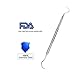 Professional Dental Tarter Scraper 100% Stainless Steel Double-Sided Hook & Angled Pick Wax & Clay Sculpting Tool (FDA Approved)