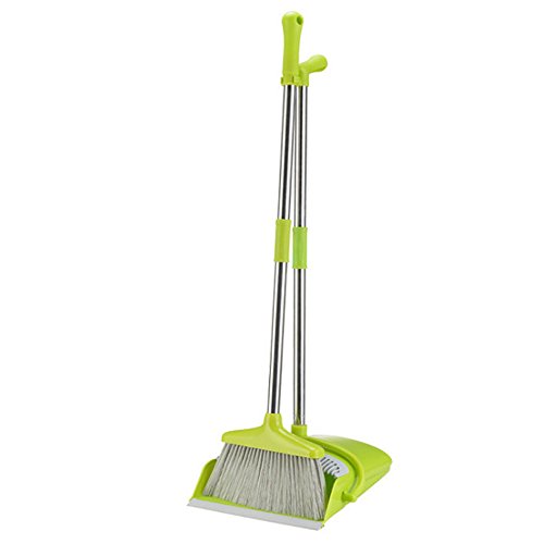 Broom Dust Pan,Kitchen Broom and Dustpan set Upright Long Handled Dust