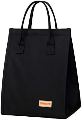 Tote Bento Lunch Bag Insulated Lunch Cooler for Kids Girls Women Stylish Waterproof (Black)