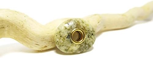 Golden Granite Stone Charm Large Hole Rock Bead Black White Gold Grommets Stone Lake MI Handmade