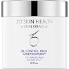 ZO Skin Health Oil Control Pads Acne Treatment, 2% Salicylic Acid- 60 pads formerly called”ZO MEDICAL Cebatrol”