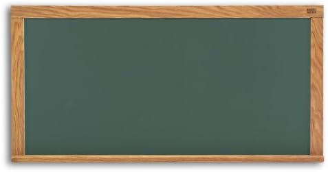 Marsh Pro-Lite 48"x60" Green Porcelain Chalkboard, Red Oak Wood Trim / 2" Map Rail